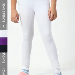 BAESD Girls Pack of 3 Churidar-Length Leggings-picture-57