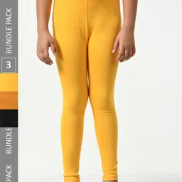 BAESD Girls Pack Of 3 Super Soft Churidar Length Leggings-picture-27