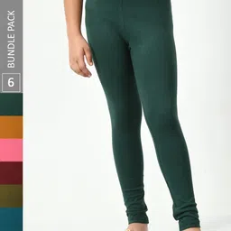 BAESD Girls Pack Of 6 Super Soft Ankle Length Cotton Leggings-picture-37