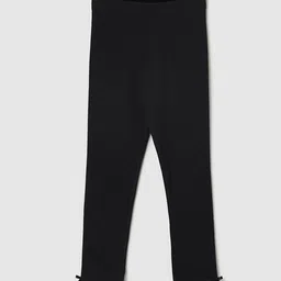 max Girls Black Solid Ankle-Length Leggings-image-74