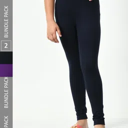 BAESD Girls Pack Of 2 Mid-Rise Ankle-Length Leggings-picture-22