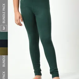 BAESD Girls Pack Of 3 Churidar-Length Leggings-picture-40