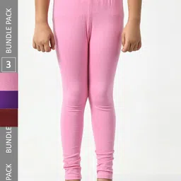 BAESD Girls Pack of 3 Churidar-Length Leggings-picture-14