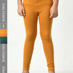 BAESD Girls Pack of 2 Super Soft Churidar Length Leggings-picture-44