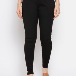 Clora Creation Women Black Solid Woolen Ankle-Length Leggings-picture-29
