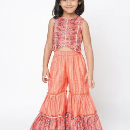 LIL DRAMA Girls Printed Sleeveless Top with Palazzos-image-36