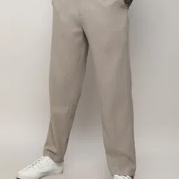Campus Sutra Men Beige Relaxed Cotton Easy Wash Trousers-picture-35