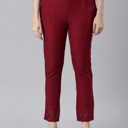 Souchii Women Smart Straight Mid-Rise Easy Wash Trousers-image-64