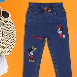 A-Okay Girls Clean Look Embroidered Slim Fit Cotton Denim Jeans-picture-57