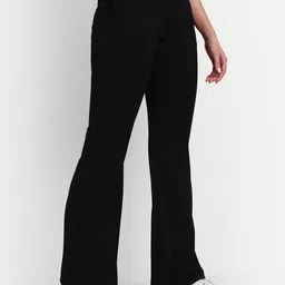 Next One Women Relaxed Flared High-Rise Easy Wash Stretchable Bootcut Trousers image 1