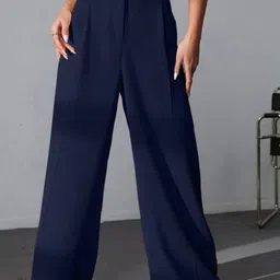 Next One Women Smart Fit High-Rise Easy Wash Parallel Trousers image 1