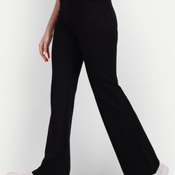 Next One Women Smart Flared High Rise Easy Wash Bootcut Trousers-picture-46
