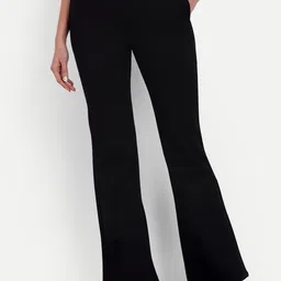 Next One Women Smart Flared High-Rise Easy Wash Bootcut Trousers-picture-31