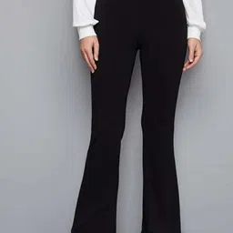 Next One Women Smart Flared High-Rise Easy Wash Bootcut Trousers-picture-17