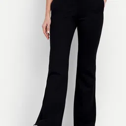 Next One Women Smart Flared High-Rise Easy Wash Bootcut Trousers-picture-33