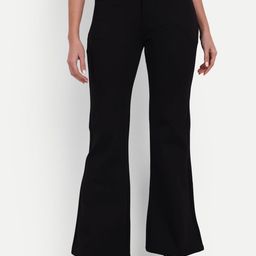 Next One Women Smart Flared High-Rise Easy Wash Bootcut Trousers-picture-12
