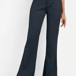 BROADSTAR Women High-Rise Stretchable Flared Bootcut Corduroy Trousers image 1