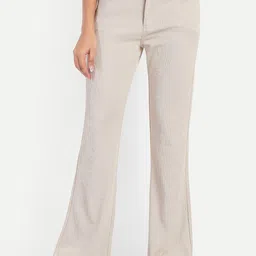 BROADSTAR Women High-Rise Stretchable Flared Bootcut Corduroy Trousers image 1