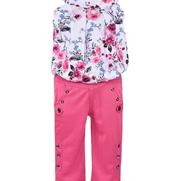 Wish Karo Girls Pink & White Printed Top with Trousers-picture-14