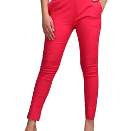 BAESD Women Mid Rise Easy Wash Cotton Cigarette Trousers-image-15