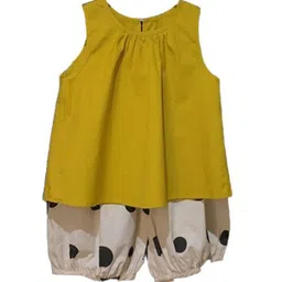 StyleCast x Revolte Girls Yellow & Whie Sleeveless Top with Trousers-picture-27