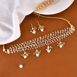 Silvermerc Designs Gold Plated Stones Studded & Beaded Jewellery Set-picture-41
