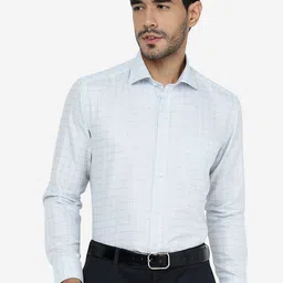 Greenfibre Slim Fit Grid Tattersall Checked Opaque Formal Shirt-image-21