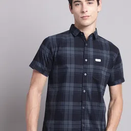 Majestic Man Classic Slim Fit Tartan Checked Pure Cotton Casual Shirt-picture-38