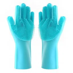 RBGIIT Cleaning Gloves Blue Patterned Kitchen Gloves-picture-13