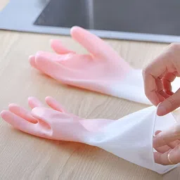 RBGIIT Cleaning Glove White & Pink  Kitchen Gloves-picture-15