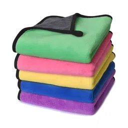 LOOM LEGACY Yellow & Blue 5 Pieces Microfiber 600 GSM Super Soft Kitchen Towels-image-32