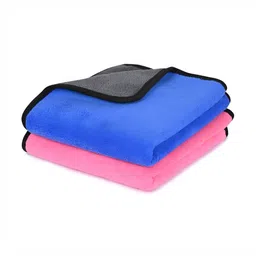 LOOM LEGACY Pink & Blue 2 Pieces Microfiber 600 GSM Kitchen Towels-image-84