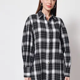 Beatnik Checked Shirt Mini Dress-picture-17