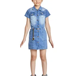 Peppermint Girls Denim Shirt Dress-image-21