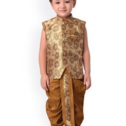 BAESD Boys Floral Woven Design Regular Kurta With Dhoti Pants-picture-28