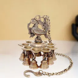 CraftVatika Bronze Colored Soild Oil Lamp Showpieces-picture-24