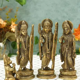 Imli Street Yellow 4 Pieces Ram Darbar Brass Showpieces-picture-23