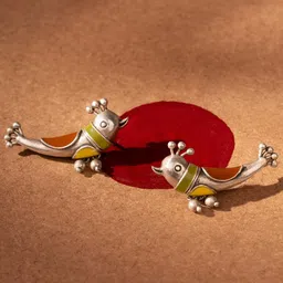 Dulcett Silver-Plated Oxidised Birds Drop Earrings-picture-27