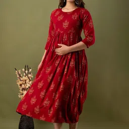 Mialo fashion Printed Gown Shaped  Flared Ethnic Dresses-picture-10