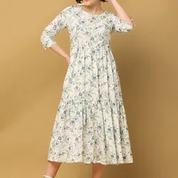 BLACK & BLAH BLAH Relaxed Fit Printed Flared Ethnic Dresses image 1