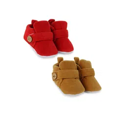 BAESD Infants Set Of 2 Anti-Skid Sole Velvet Booties-picture-26