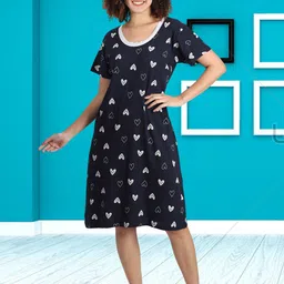 Noty Conversational Printed Pure Cotton Nightdress-picture-13