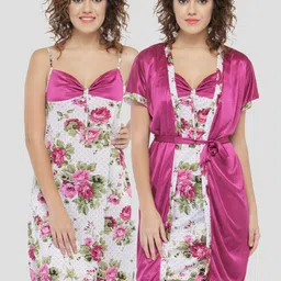 N-Gal Magenta Printed Nightdress-image-2