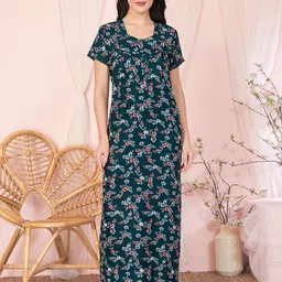 Sand Dune Womens V-Neck Printed Maxi Nightdress-picture-31