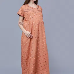 NIGHTSPREE Conversational Printed Maternity Maxi Nightdress-image-14