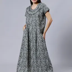NIGHTSPREE Floral Printed Maternity And Feeding Maxi Nightdress-picture-31