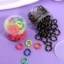 Melbees by Yellow Chimes Girls Set Of 100 Rubber Bands Ponytail Holders with Storage Box image 1