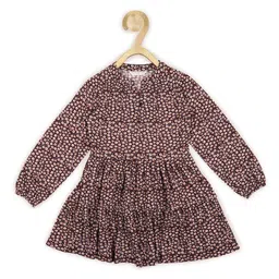 Peter England Girls Maroon & White Floral Printed Dress-picture-47