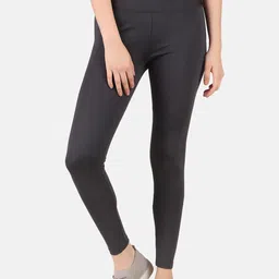 FITINC Women Grey Solid Ankle Length Training Tights-picture-12