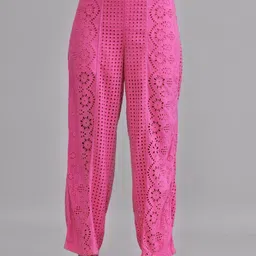 Style Island Women Ethnic Motifs Self Design Straight Fit High-Rise Trousers-picture-15
